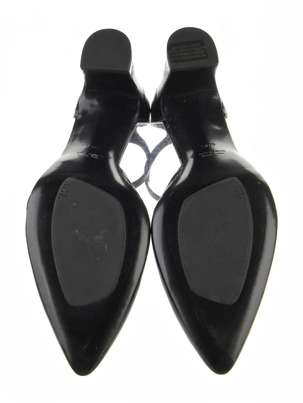 AGL Black Pointed-Toe Ankle Strap Heels - Picture 5 of 6